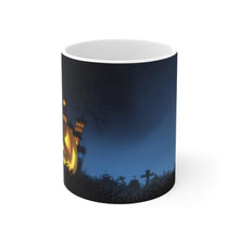 Load image into Gallery viewer, Printify Mug 11oz Pumpkin Halloween White Ceramic Mug-Travel-Tea Cup-Fall-Farmhouse
