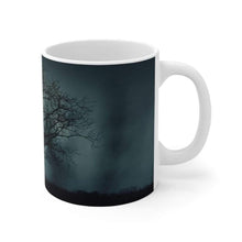 Load image into Gallery viewer, Printify Mug Dark Tree Halloween Ceramic White Mug-Travel-Tea Cup-Fall-Farmhouse
