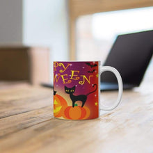 Load image into Gallery viewer, Printify Mug Halloween Jackal Ceramic White Mug-Travel-Tea Cup-Fall-Farmhouse
