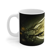 Load image into Gallery viewer, Printify Mug Scary Moon Halloween White Ceramic Mug-Travel-Tea Cup-Fall-Farmhouse
