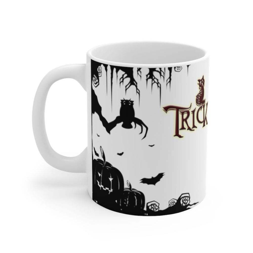 Printify Mug Trick Or Treat Halloween White Ceramic Mug-Travel-Tea Cup-Farmhouse