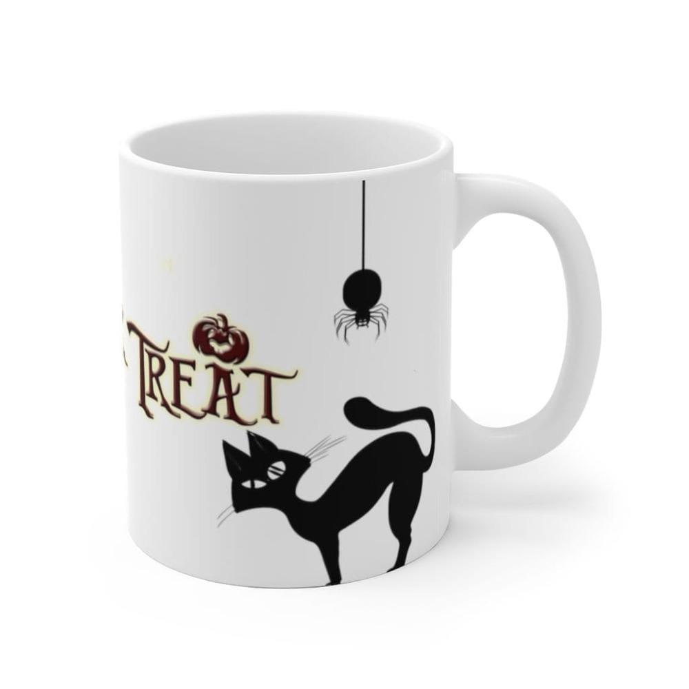 Printify Mug Trick Or Treat Halloween White Ceramic Mug-Travel-Tea Cup-Farmhouse