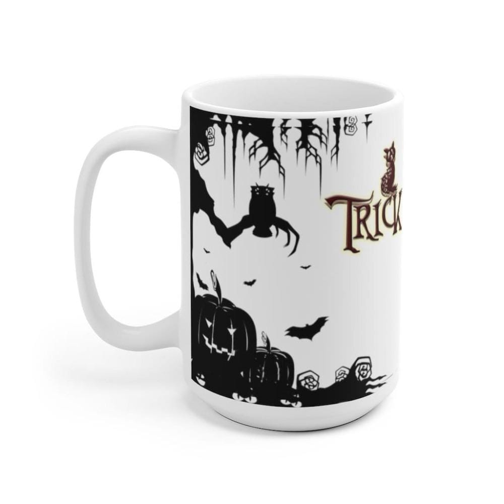 Printify Mug Trick Or Treat Halloween White Ceramic Mug-Travel-Tea Cup-Farmhouse