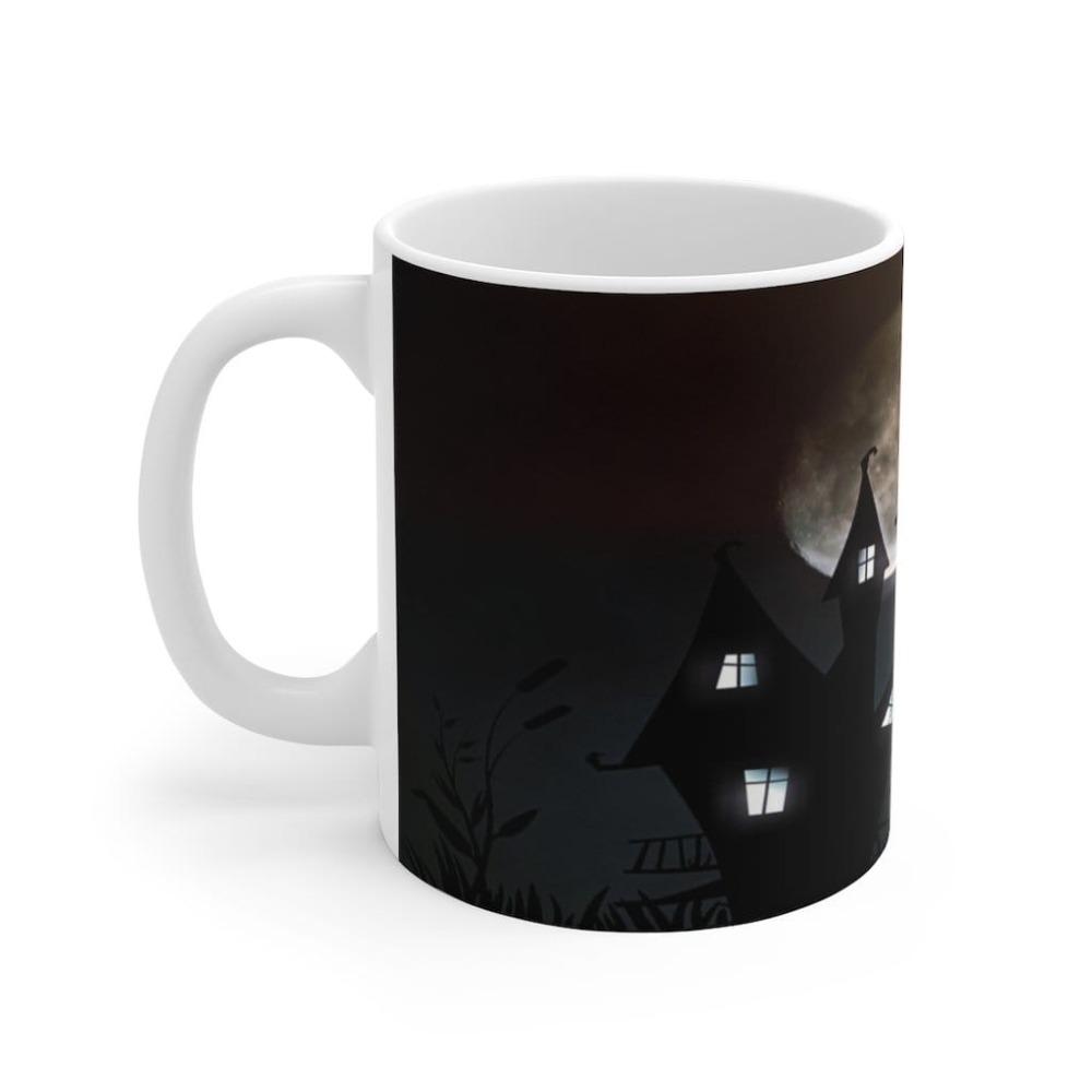 Printify Mug Witch Home Halloween White Ceramic Mug-Travel-Tea Cup-Fall-Farmhouse