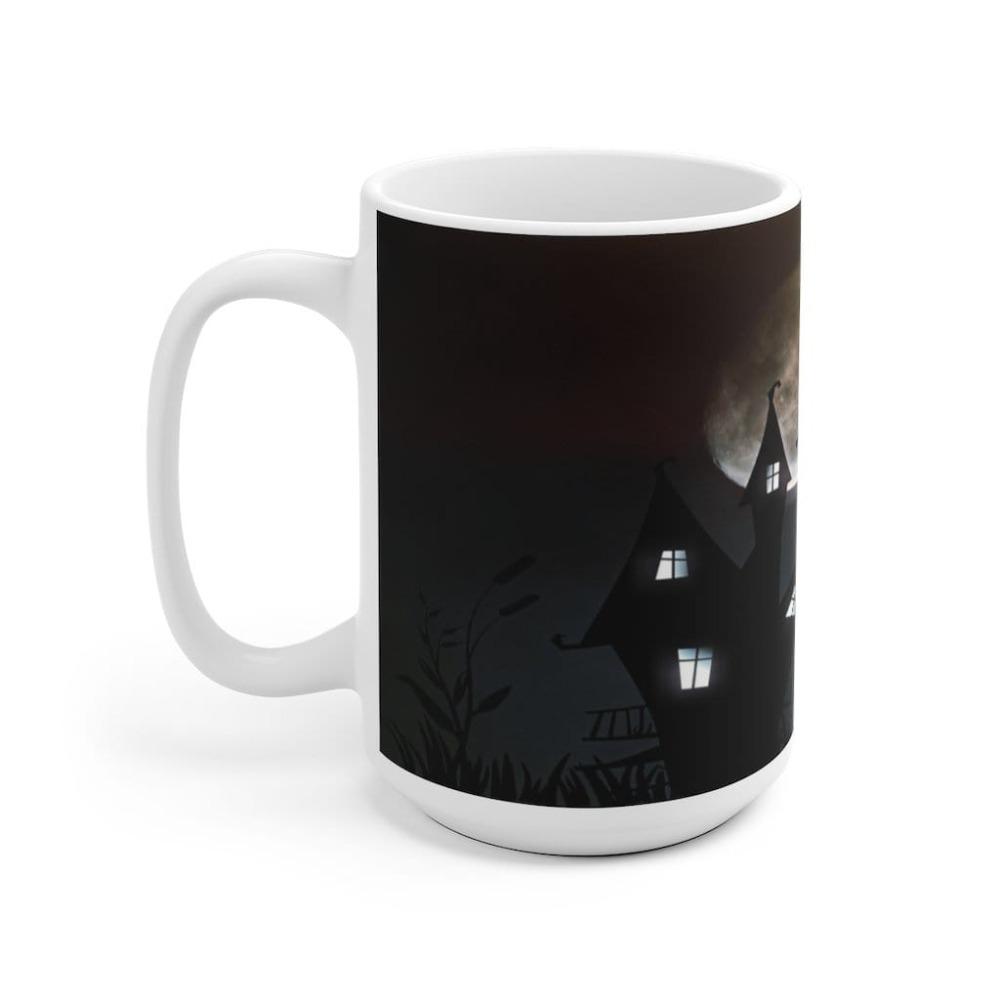 Printify Mug Witch Home Halloween White Ceramic Mug-Travel-Tea Cup-Fall-Farmhouse