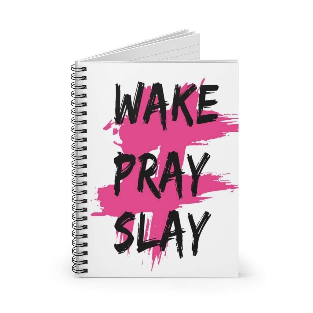 Printify Paper products One Size Wake Pray Slay Spiral Notebook-Spiral Notebook Ruled-Spiral Journal